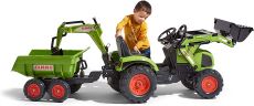 Дитячий трактор на педалях з причепом, переднім та заднім ковшами Falk 1010W CLAAS AXOS (колір - зелений)